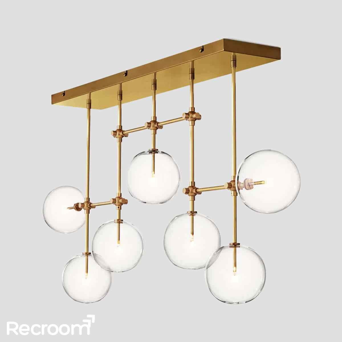 Glass Global Mobile Linear Chandelier 60"