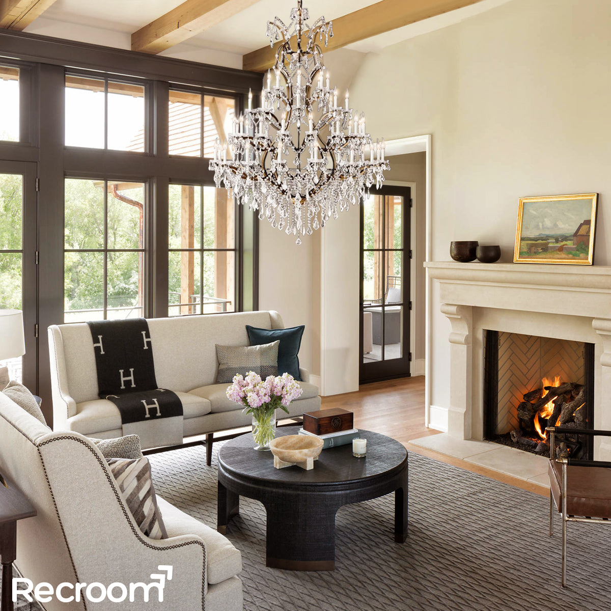 Rococonut Crystal Outdoor Chandelier 60”