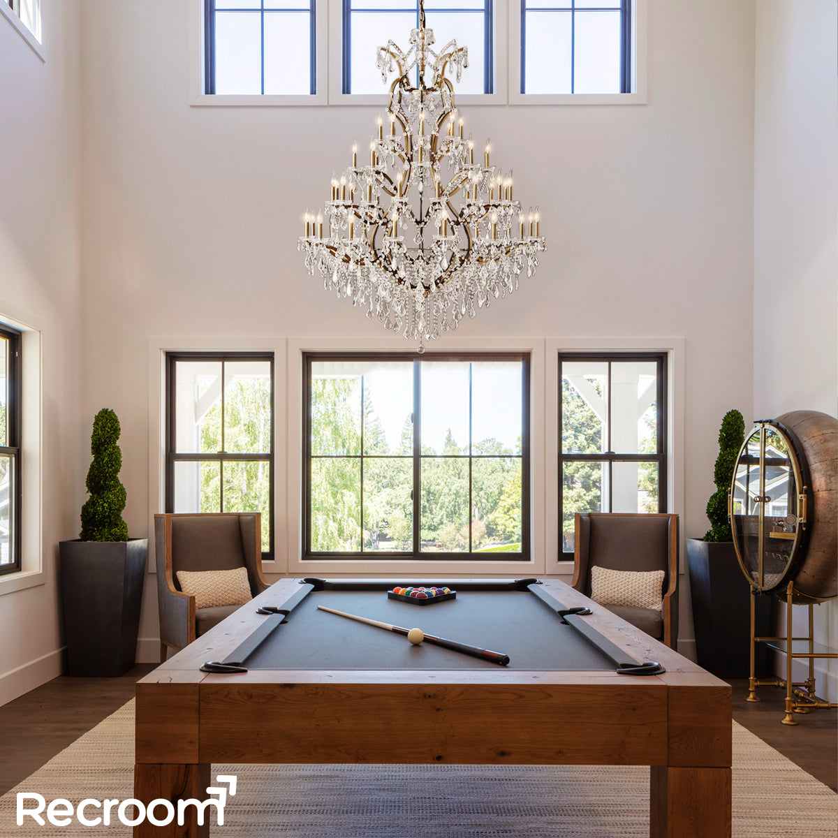 Rococonut Crystal Outdoor Chandelier 60”