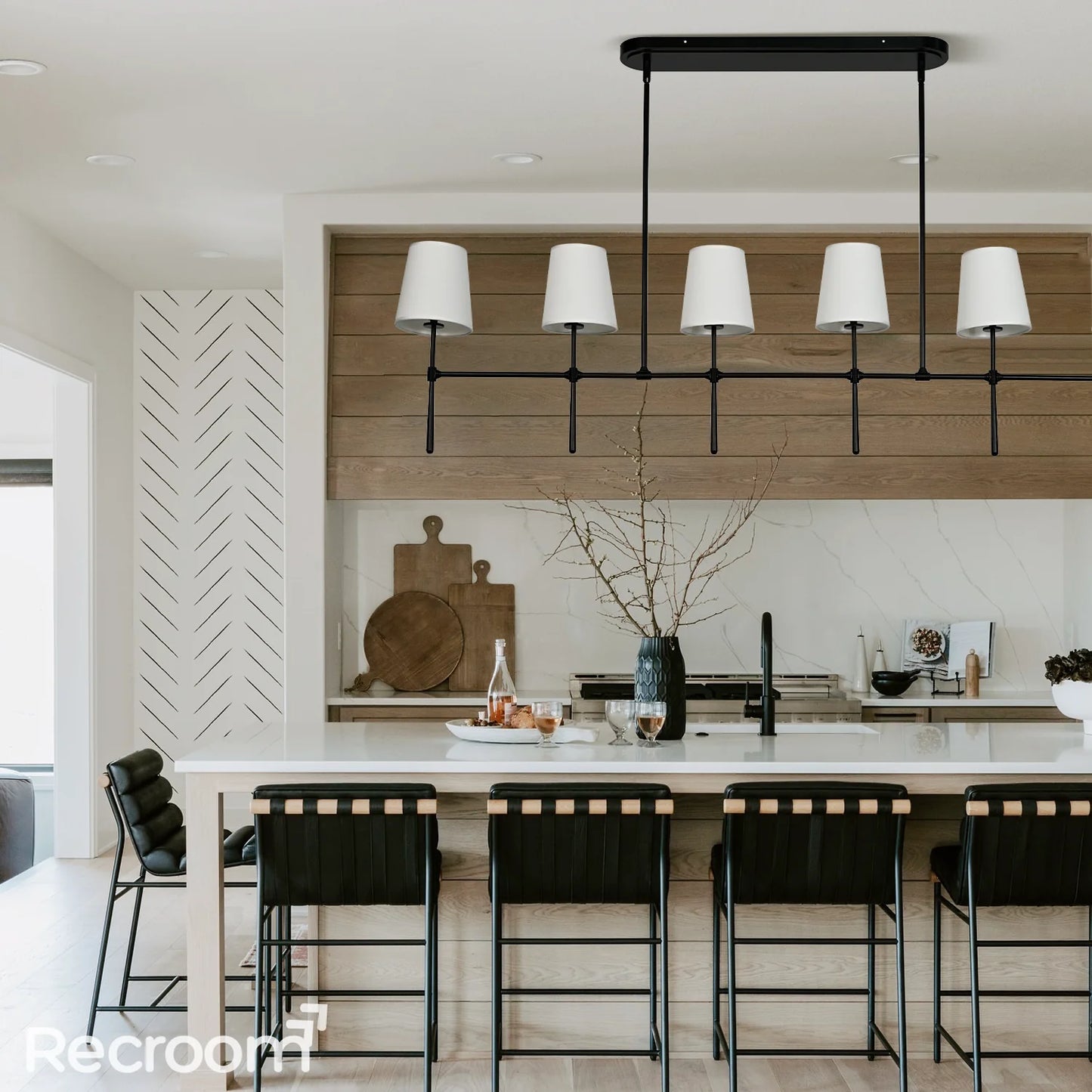 Art Fabric Lamp Shade Rhodes Linear Chandelier