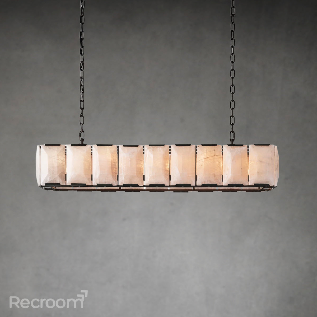Harllow Calcite Rectangular Chandelier 62"