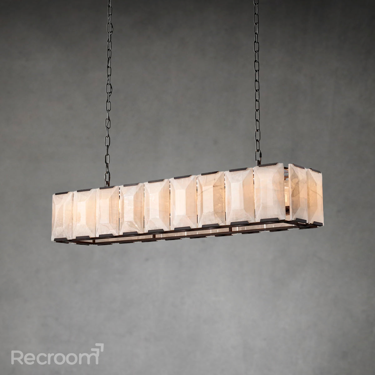 Harllow Calcite Rectangular Chandelier 62"