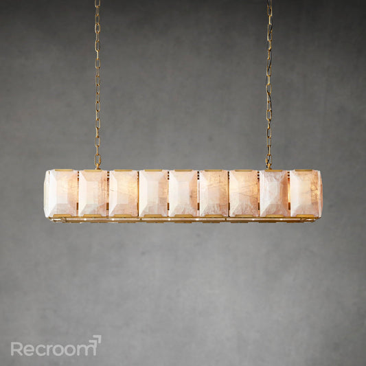 Harllow Calcite Rectangular Chandelier 62"