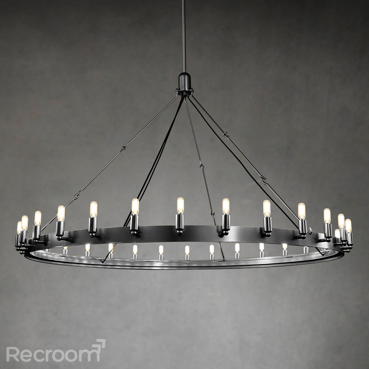 Caminon Vintage Filament Round Chandelier 63"