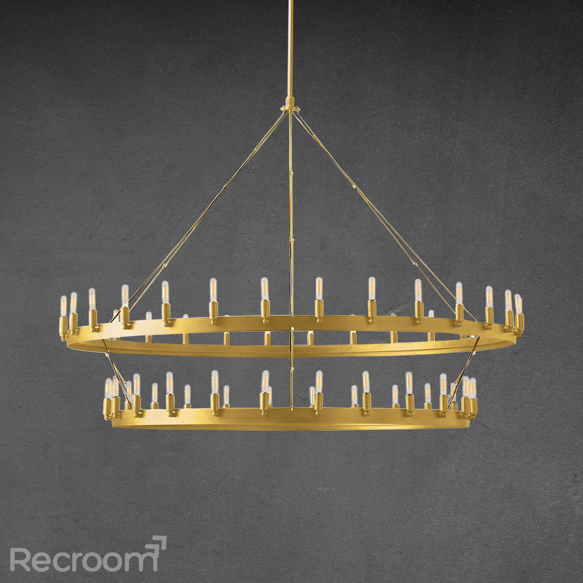 Caminon Vintage Filament Two-Tier Chandelier 63"