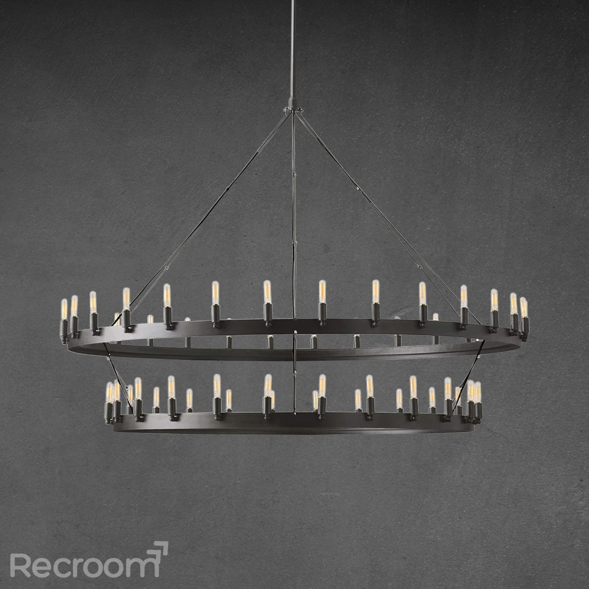 Caminon Vintage Filament Two-Tier Chandelier 63"