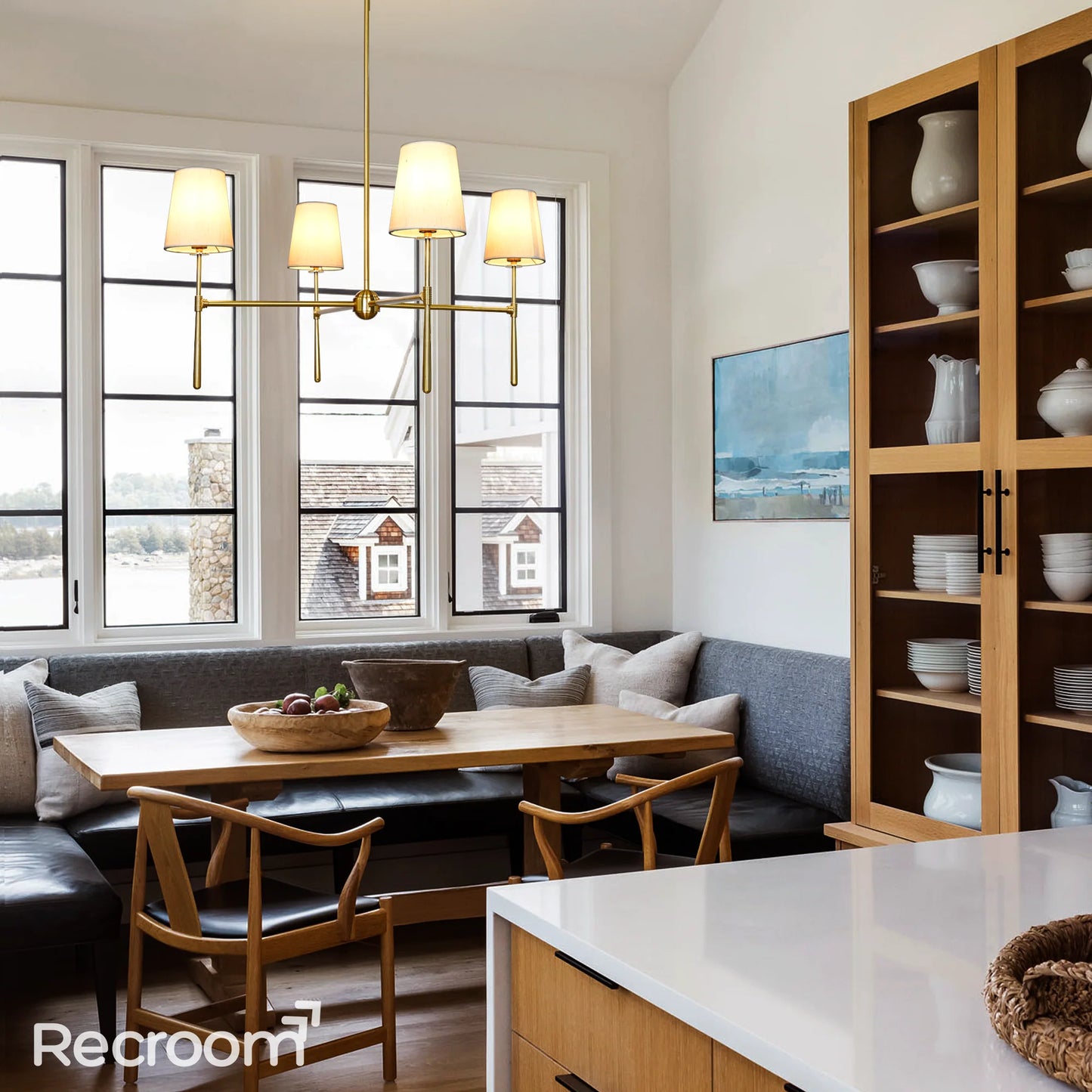 Art Fabric Lamp Shade Rhodes Round Chandelier