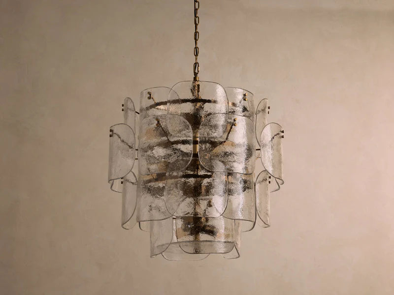 Blaire Round Glass Chandelier 32''D - CLEAR