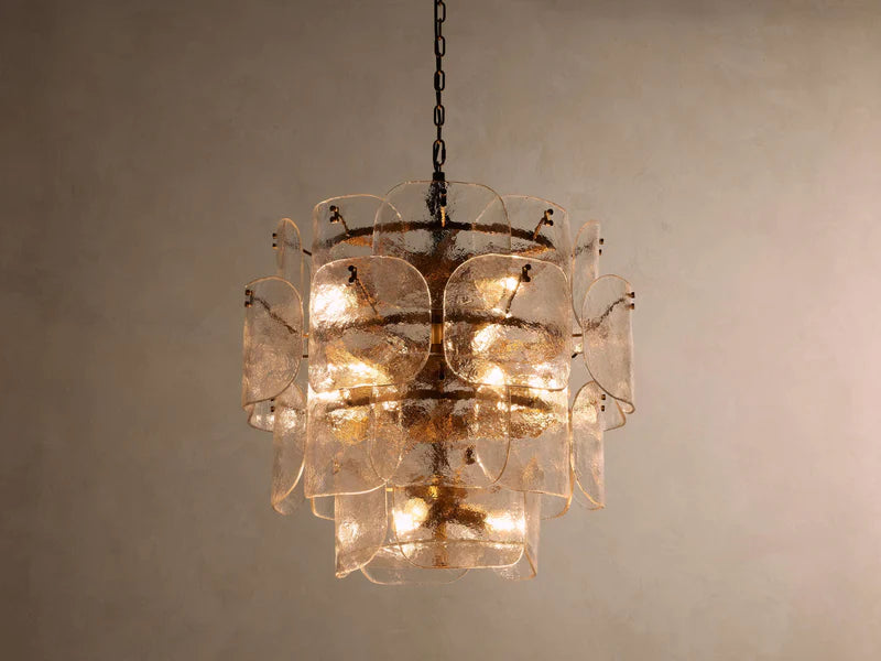 Blaire Round Glass Chandelier 32''D - CLEAR