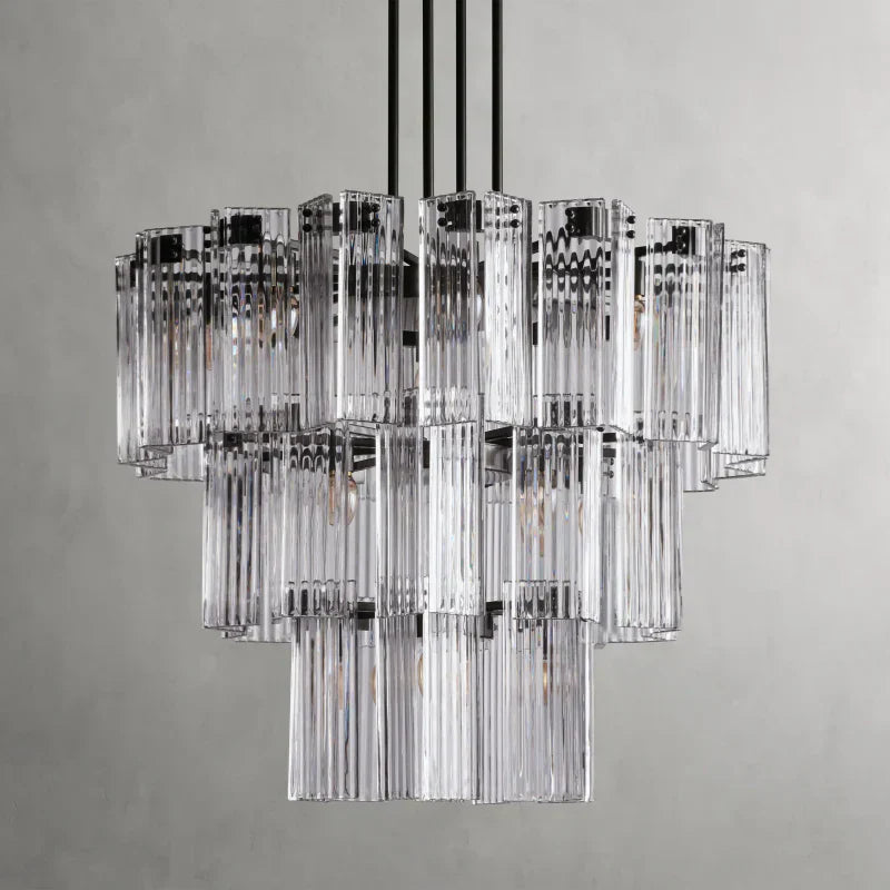 Delsie Round Art Glass Chandelier 38" 48" 60"D