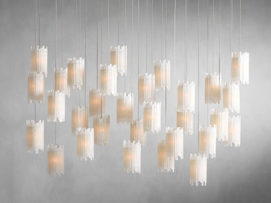 Gianna Rectangular Selenite Stone Chandelier 15 LIGHT 20 LIGHT