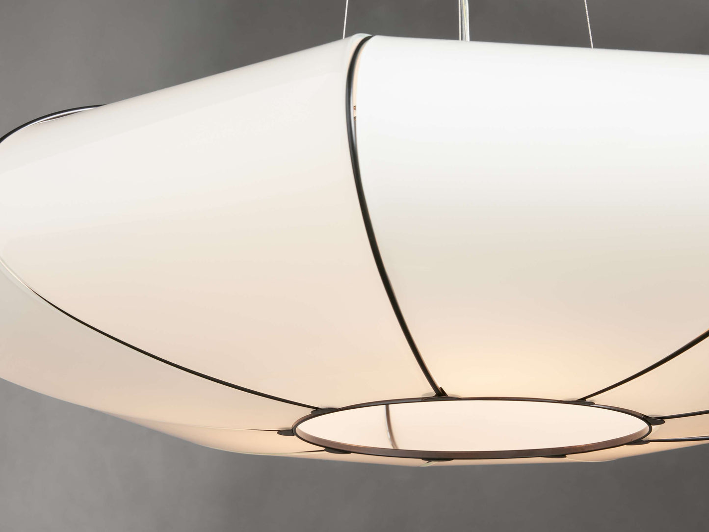 Nuvola White Milk Glass Chandelier 30''D