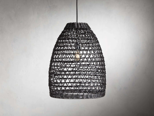 Braemar Wicker Outdoor Black Pendant