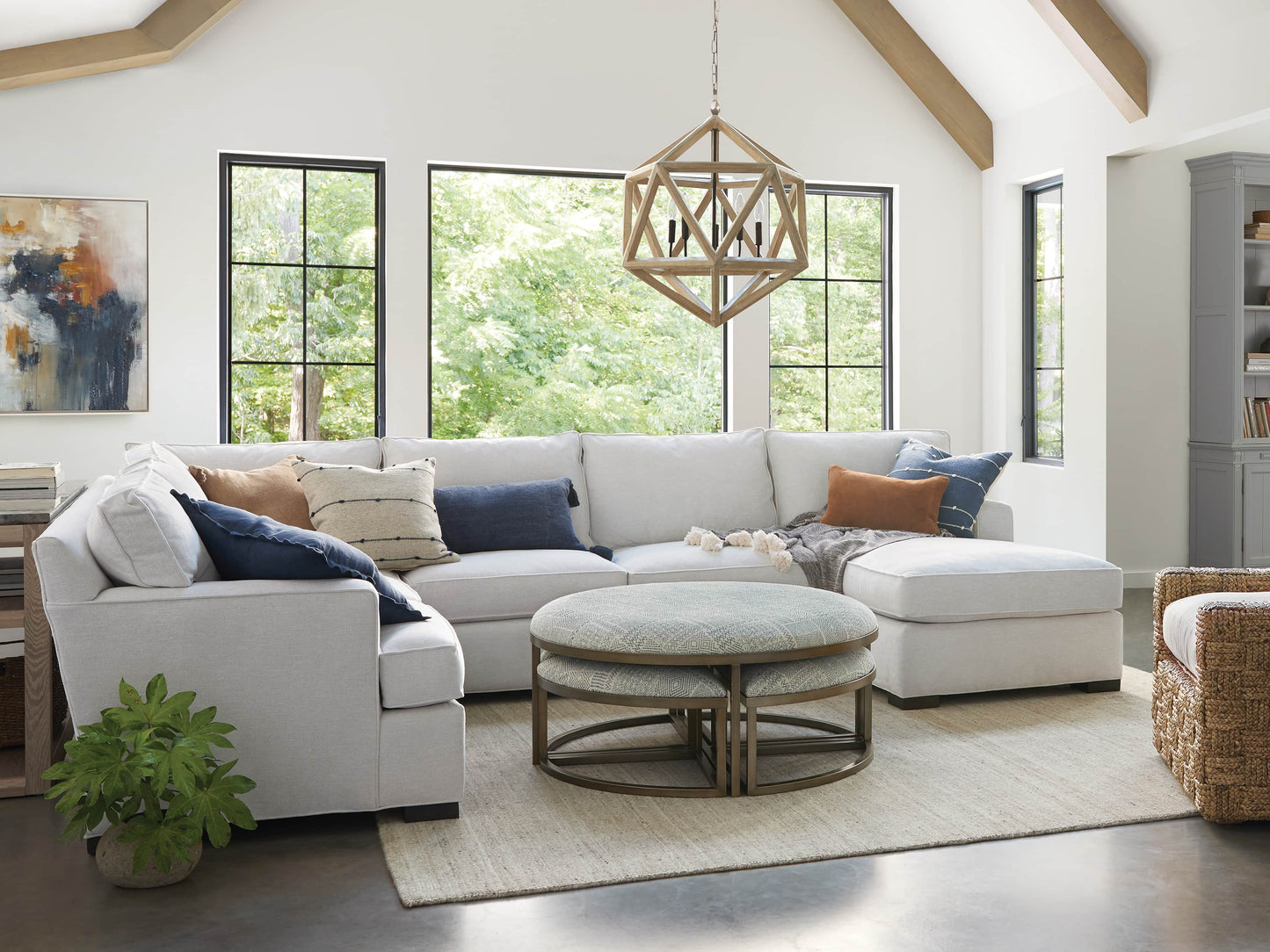 Wooden Geode Chandelier in Natural