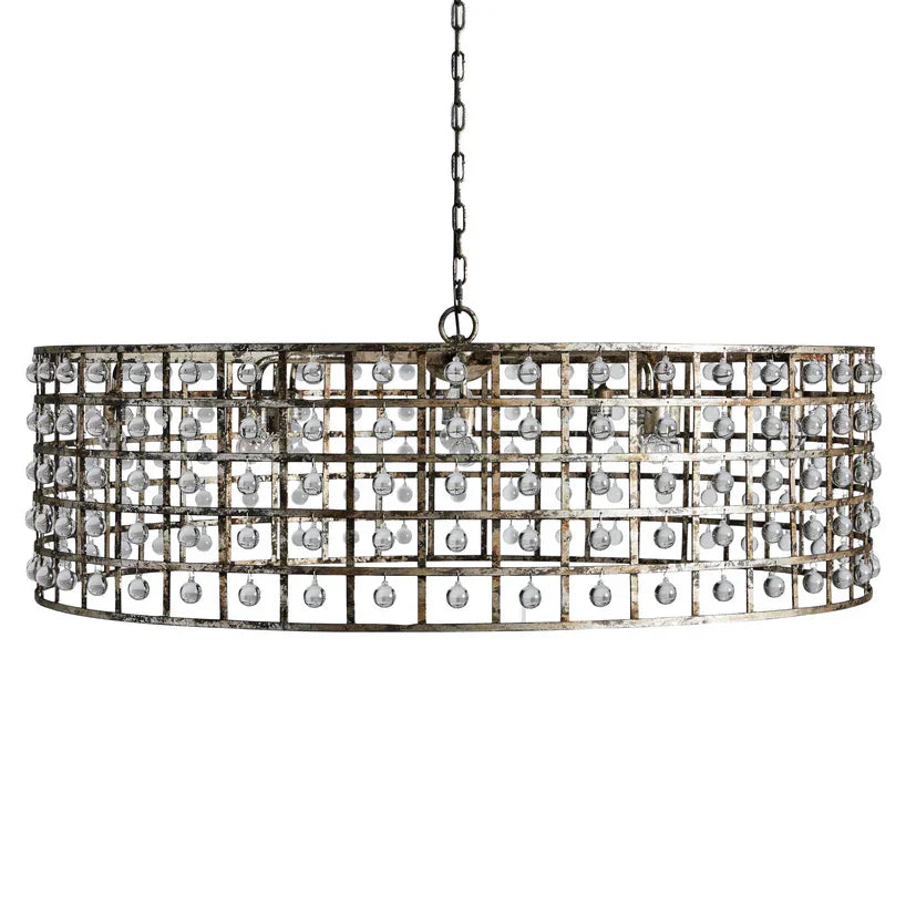 La Cage 12-Light Round Chandelier in Silver Clay