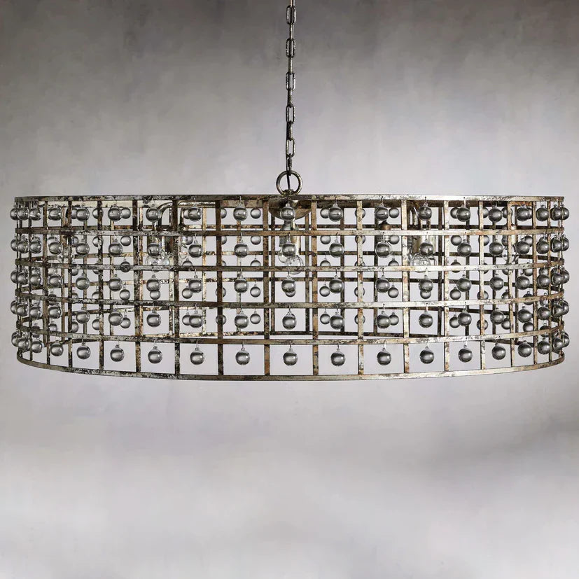 La Cage 12-Light Round Chandelier in Silver Clay