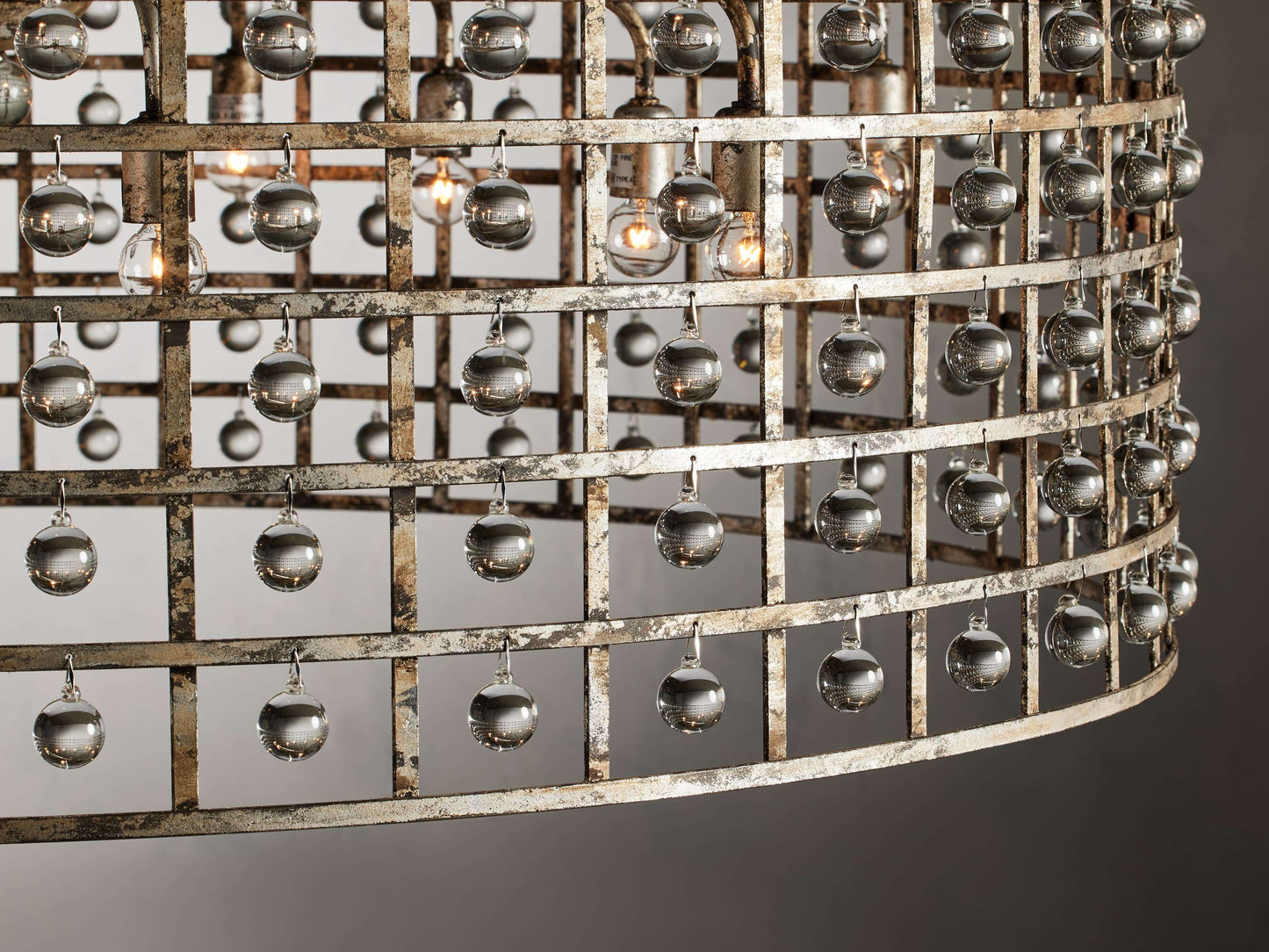 La Cage 12-Light Round Chandelier in Silver Clay