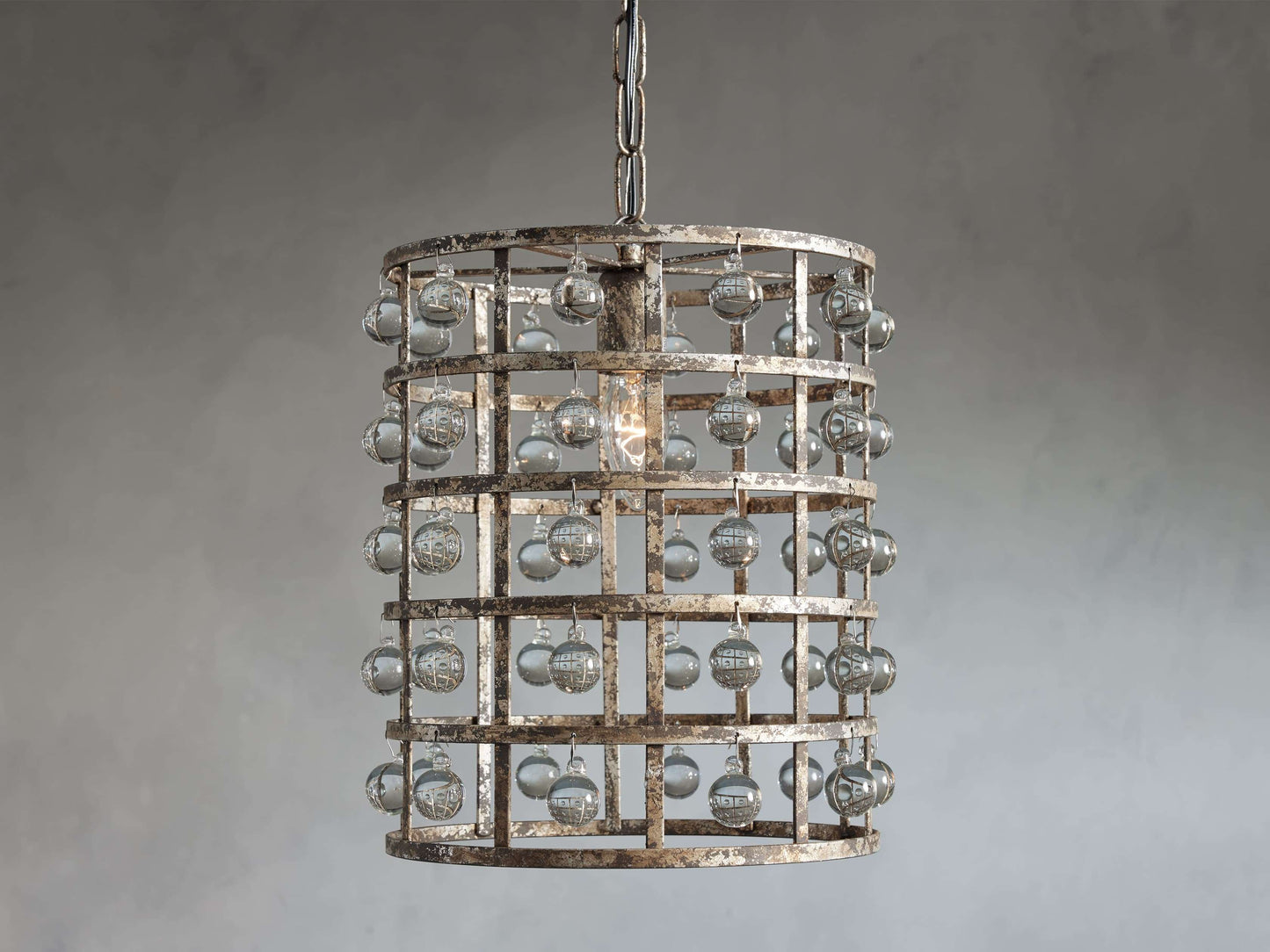 La Cage 12" Pendant in Silver Clay