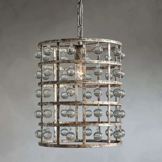 La Cage 12" Pendant in Silver Clay