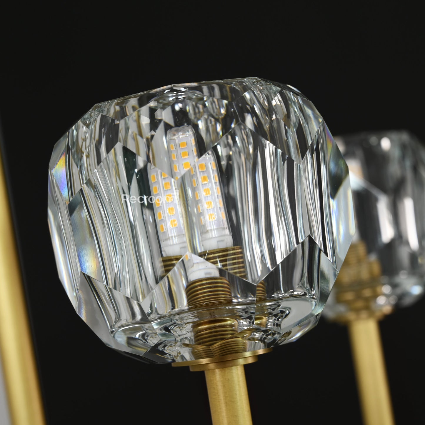 Boulew Crystal Glass Double Linear Chandelier 60"