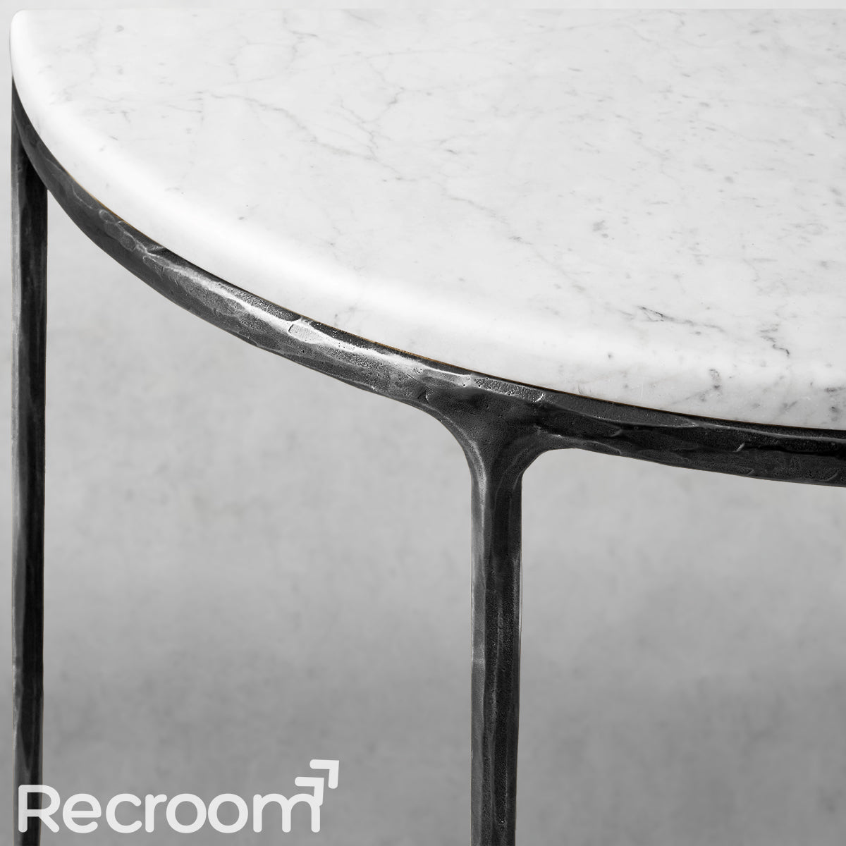 Thaddeo Marble Demilune Console Table