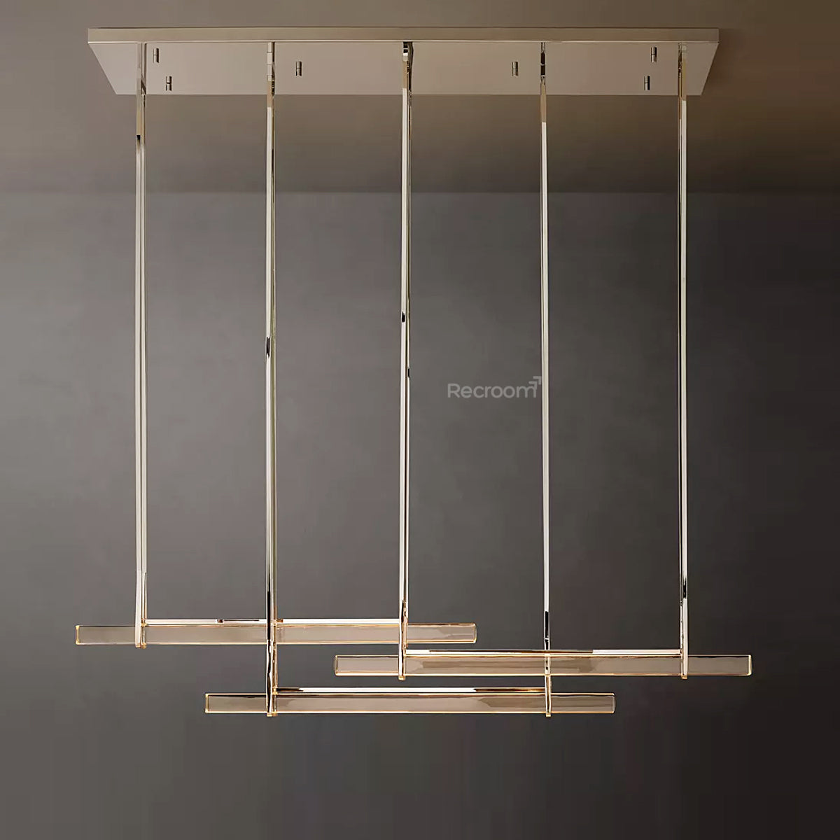 Auduben Crystal Triple Bar Linear Chandelier 60" 72"