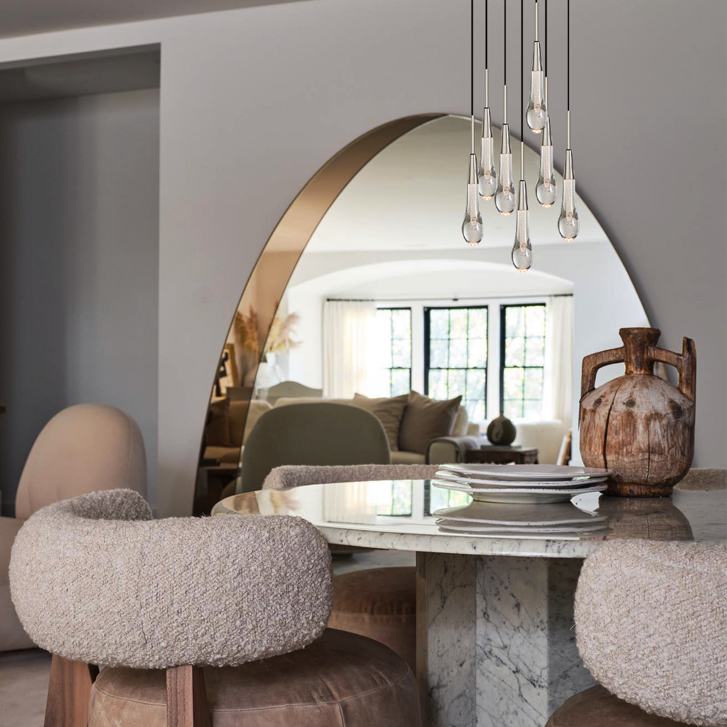 Solitaire Cluster Crystal Pendant 3 Light 5 Light 7Light