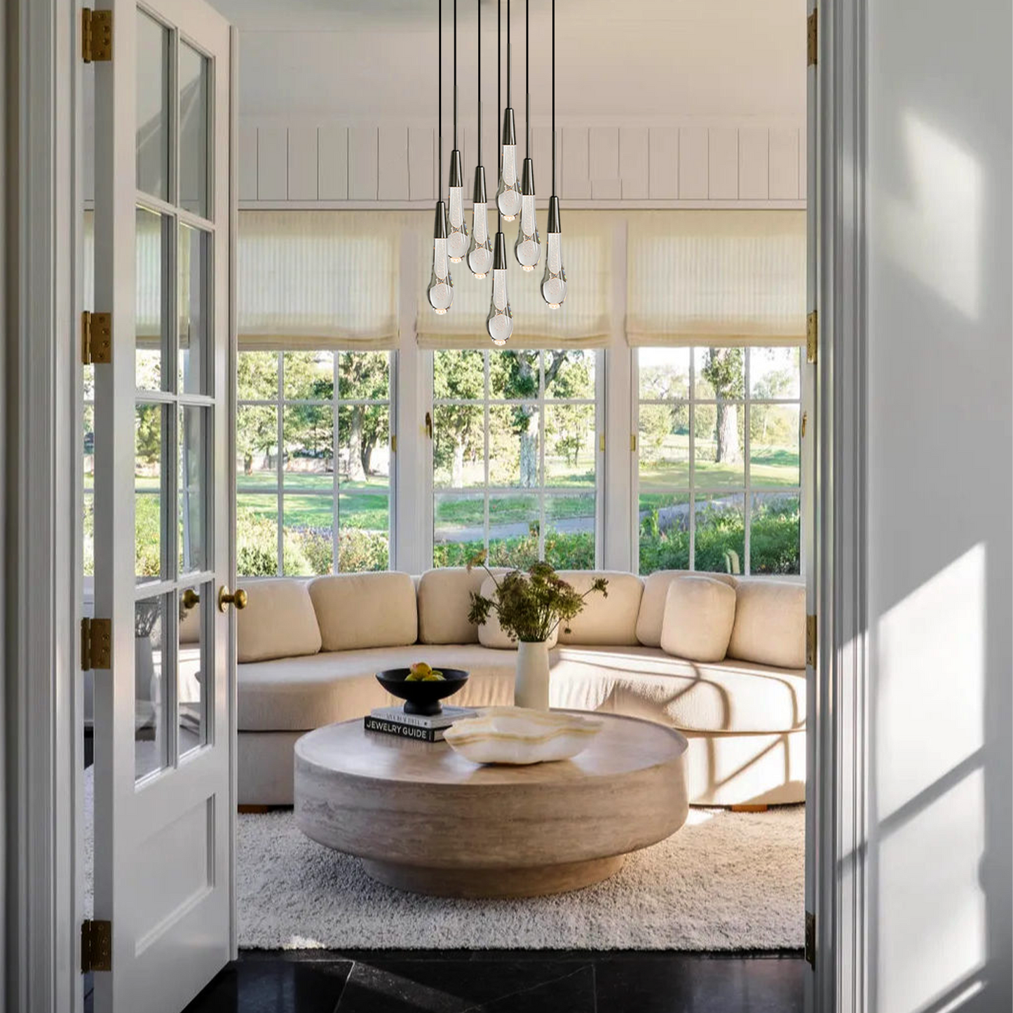 Solitaire Cluster Crystal Pendant 3 Light 5 Light 7Light