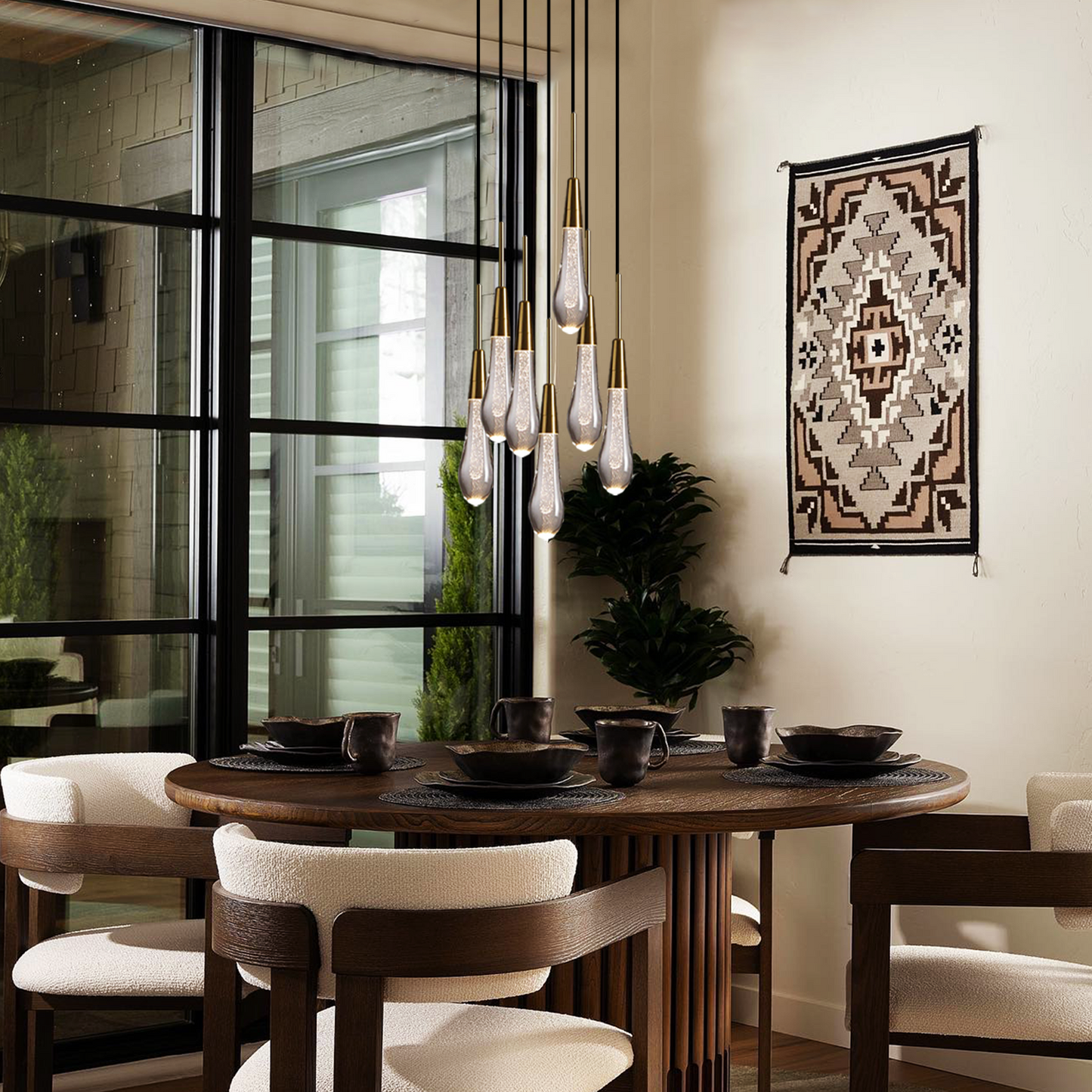 Solitaire Cluster Crystal Pendant 3 Light 5 Light 7Light