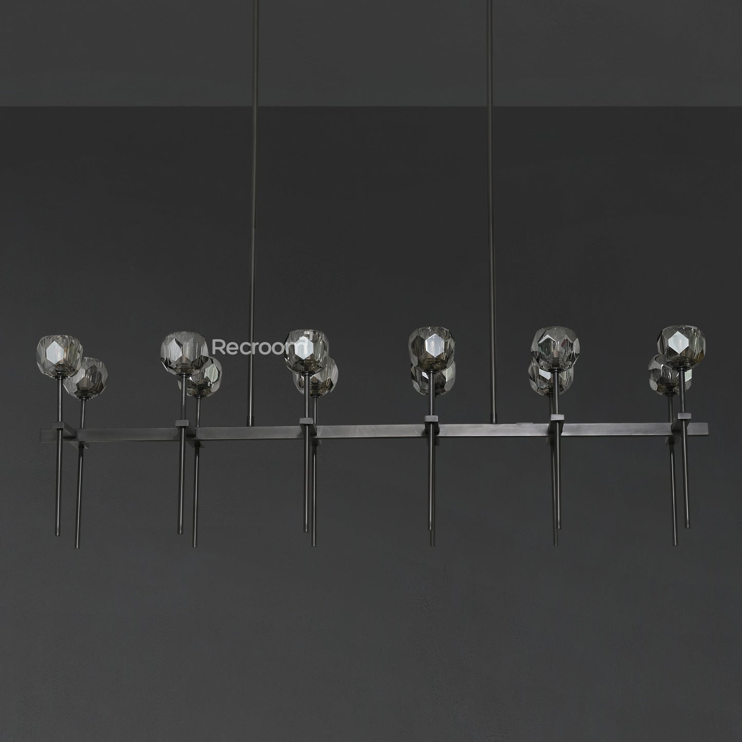 Boulew Crystal Glass Double Linear Chandelier 60"