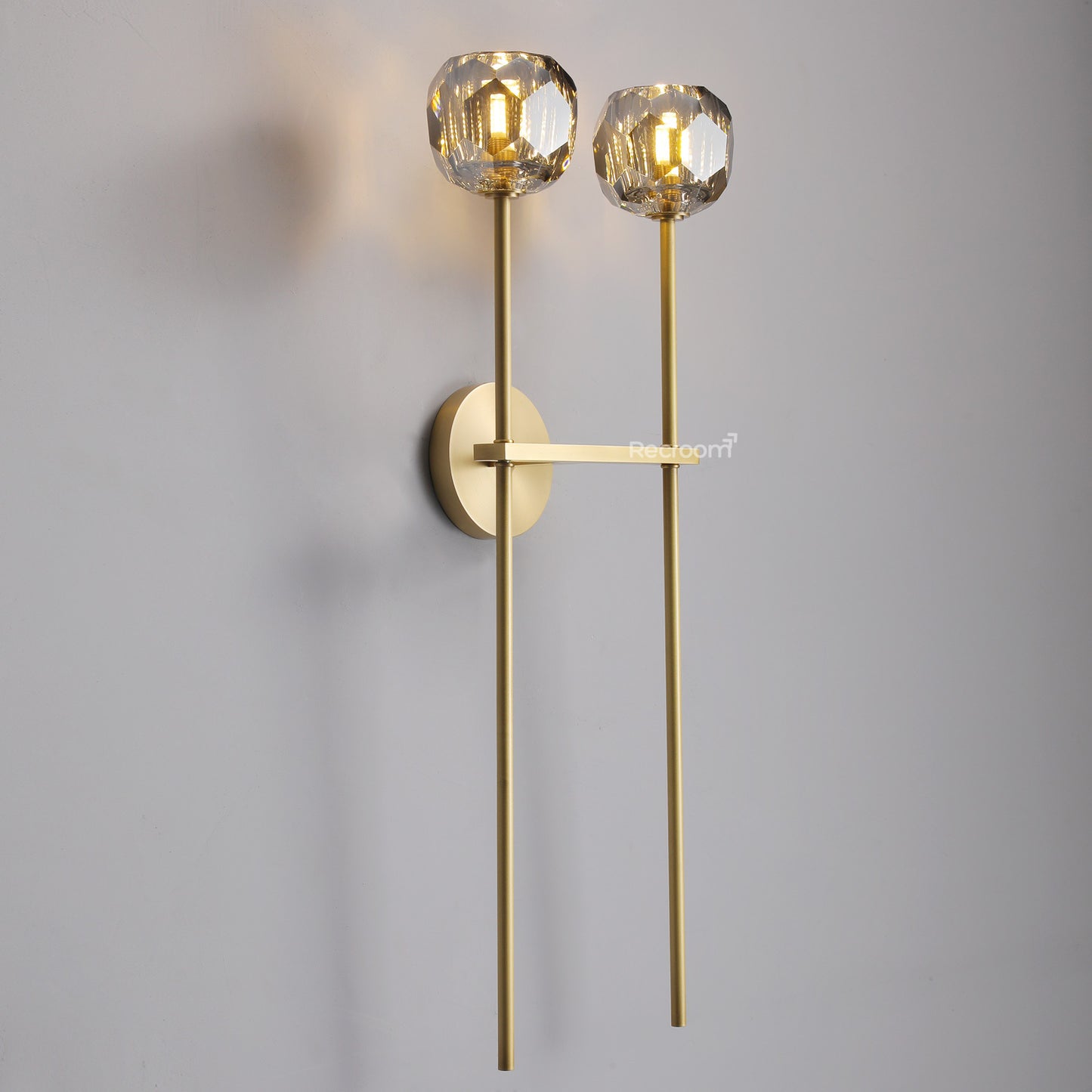 Boulew Crystal Glass Grand Double Sconce 12"