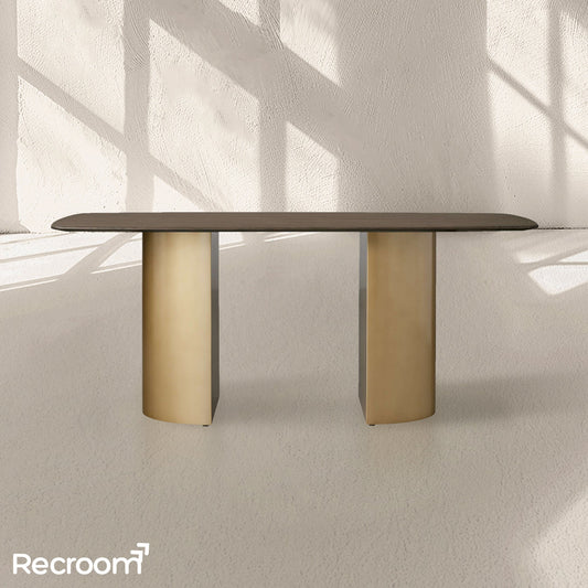 San Germani Wood Dining Table with Dauphine Base