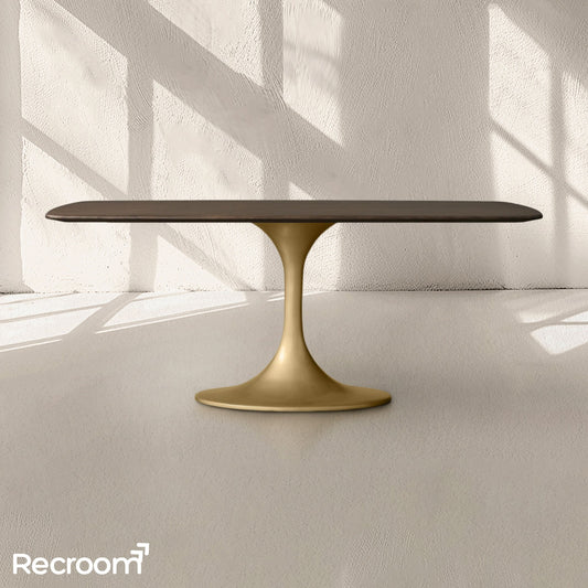 San Germani Wood Dining Table with Launette Base