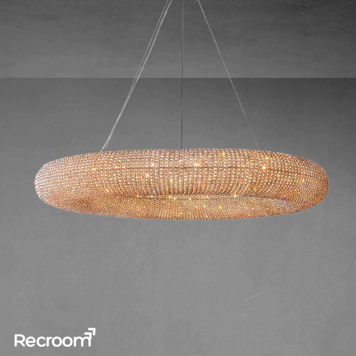 Cristal Hallo Round LED Chandelier 72"
