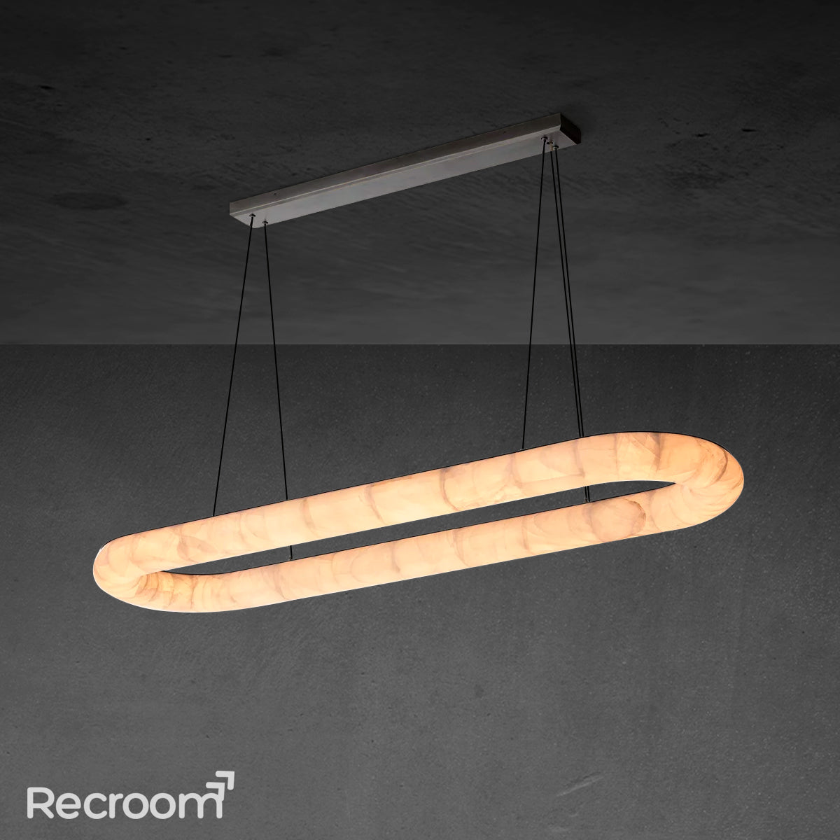 Rivager Lisse Oval Chandelier 74"