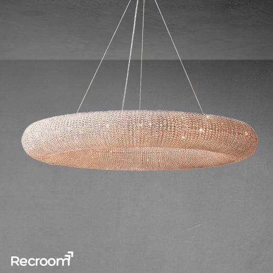 Cristal Hallo Round LED Chandelier 72"