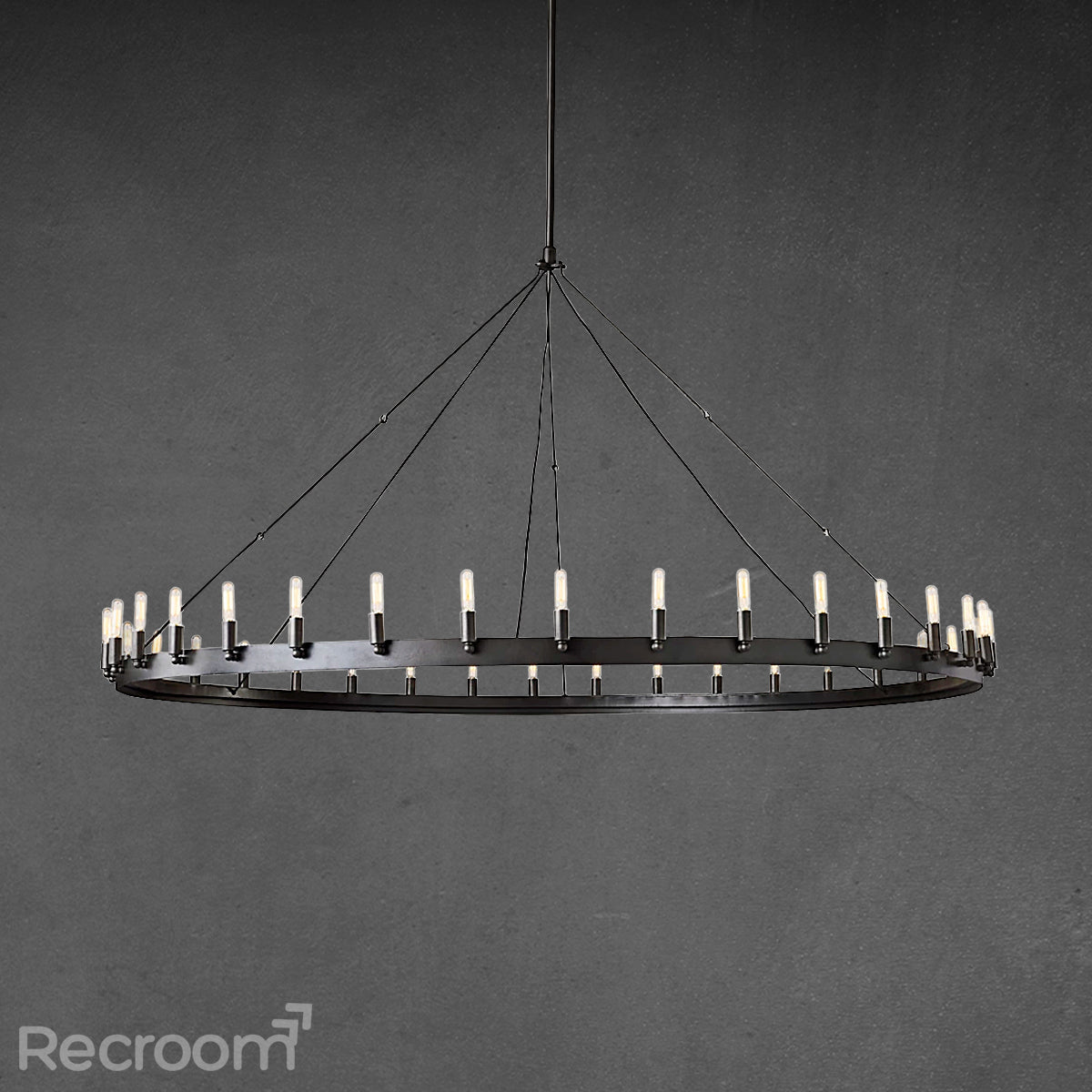 Caminon Vintage Filament Round Chandelier 71"