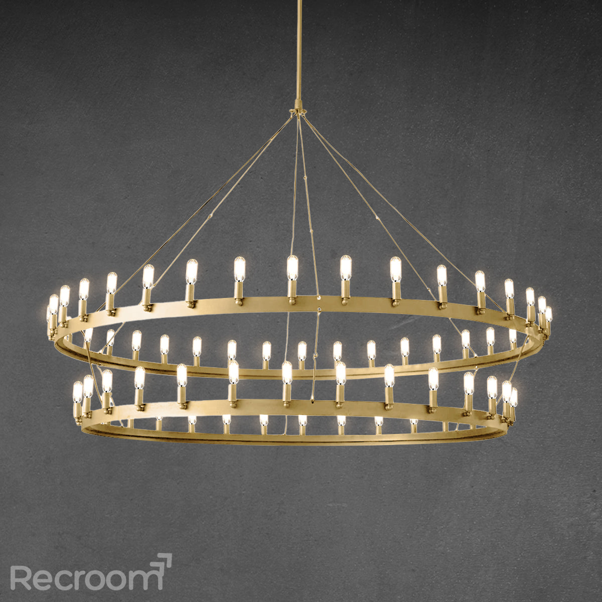 Caminon Vintage Filament Two-Tier Chandelier 71"
