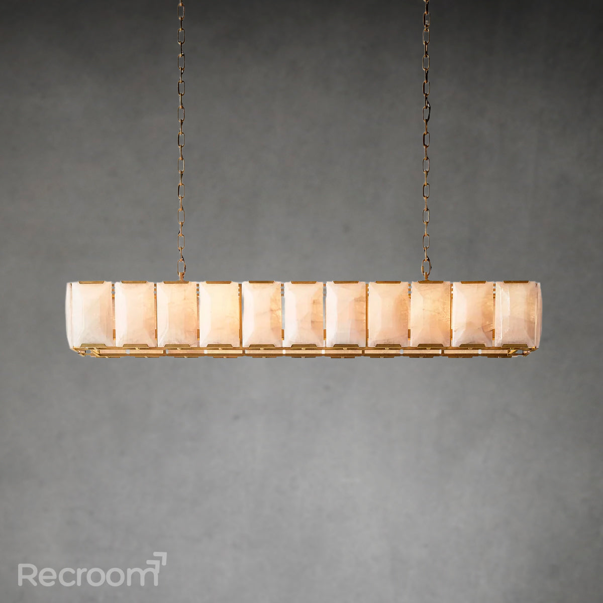 Harllow Calcite Rectangular Chandelier 73"