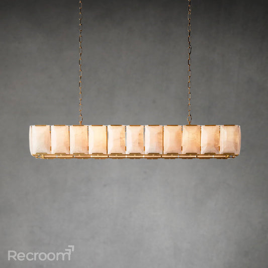 Harllow Calcite Rectangular Chandelier 73"