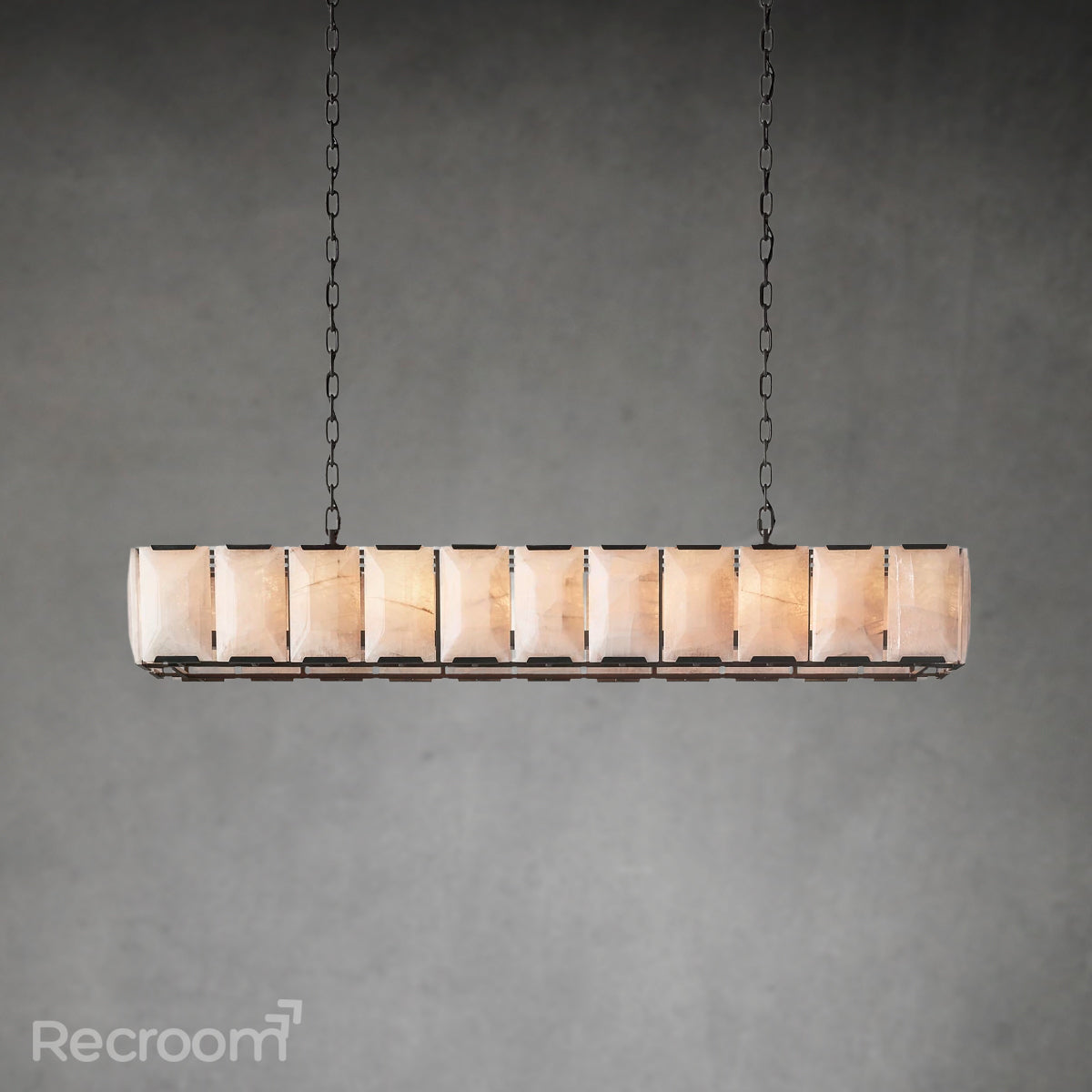 Harllow Calcite Rectangular Chandelier 73"
