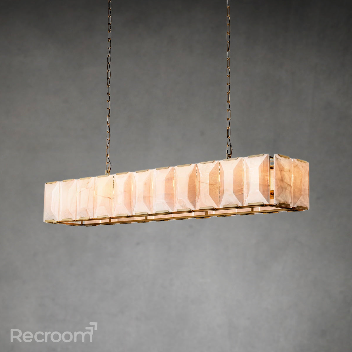 Harllow Calcite Rectangular Chandelier 73"