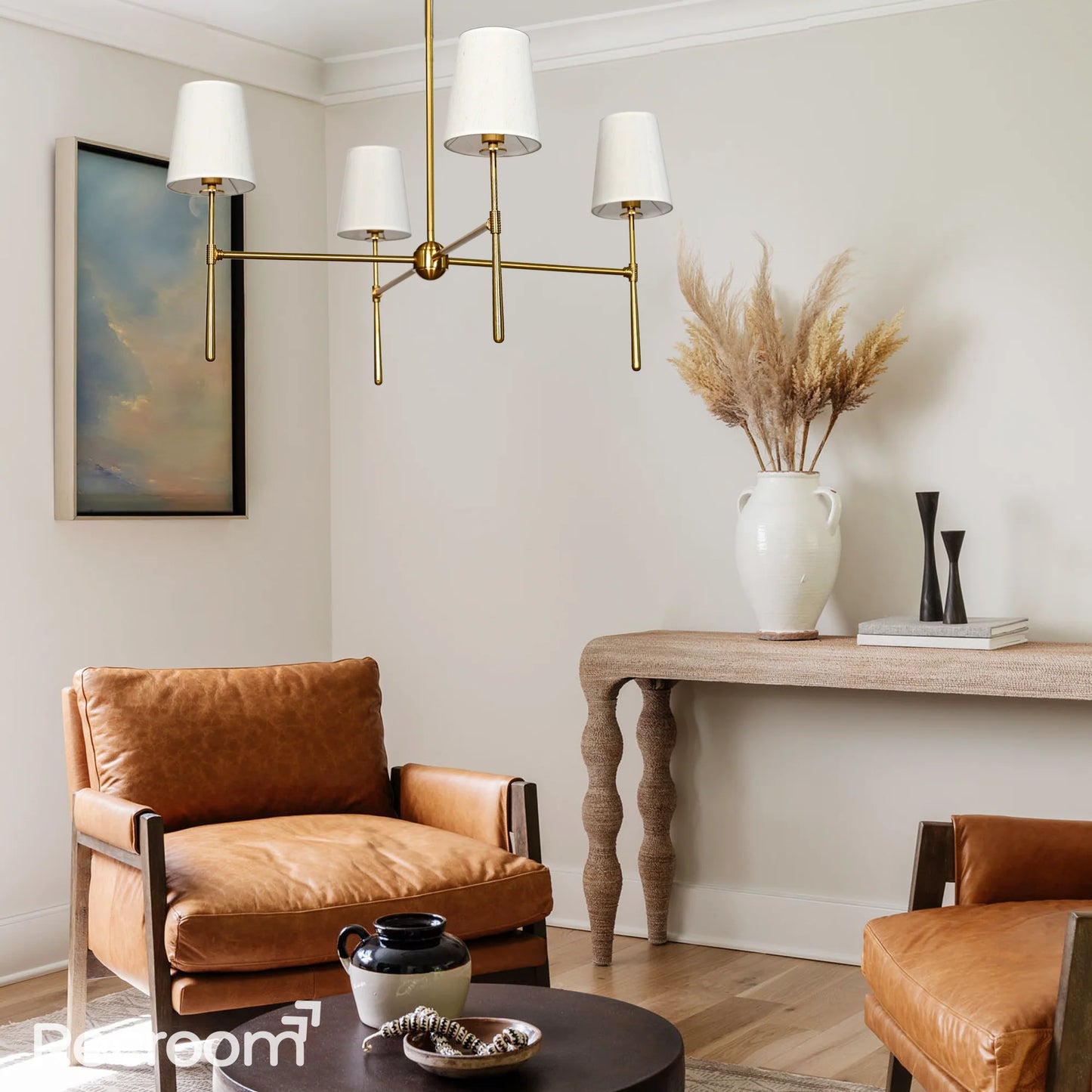 Art Fabric Lamp Shade Rhodes Round Chandelier