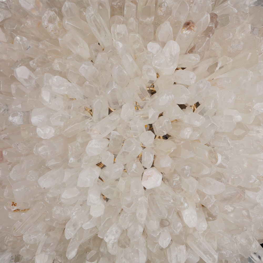 Cervine Clear Geode Quartz Crystal Ball Pendant Light 9" 12" 16" 20"