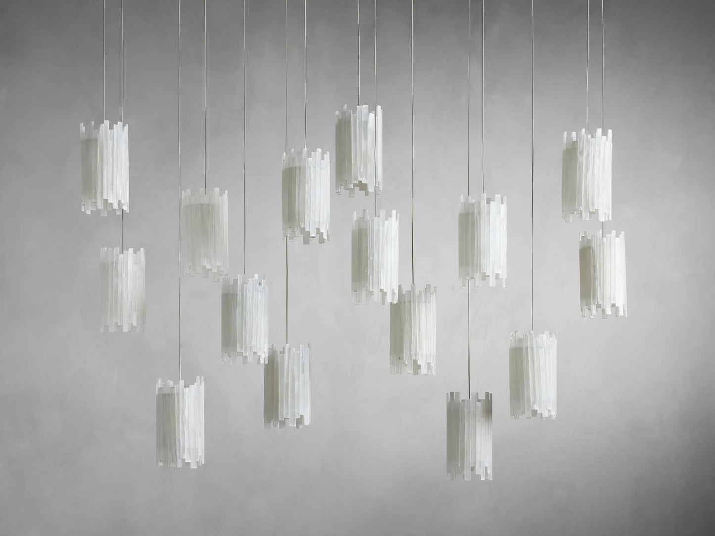 Gianna Rectangular Selenite Stone Chandelier 15 LIGHT 20 LIGHT