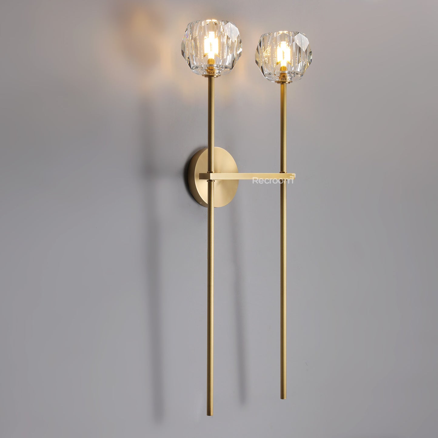 Boulew Crystal Glass Grand Double Sconce 12"