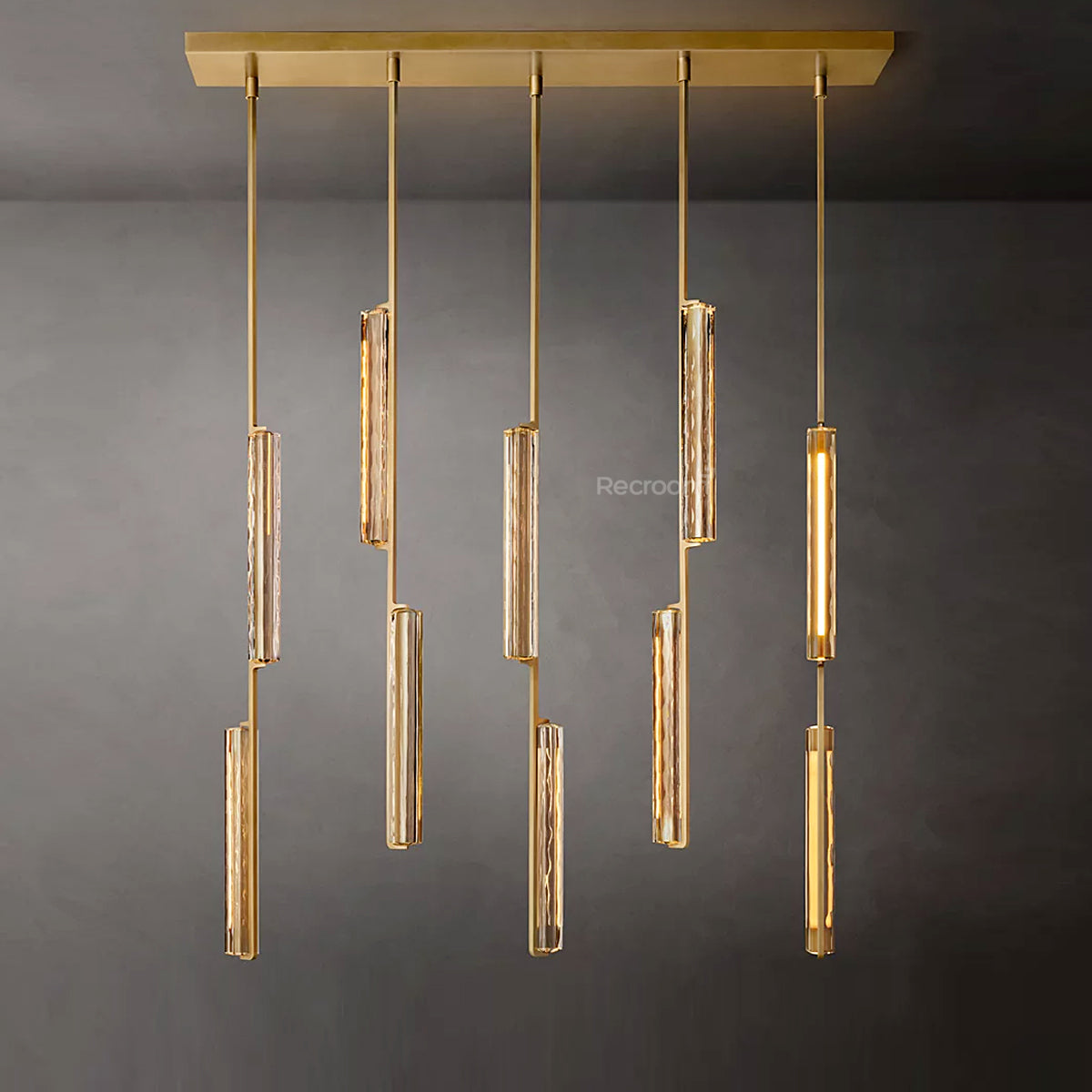Auduben Crystal Linear Chandelier 54"