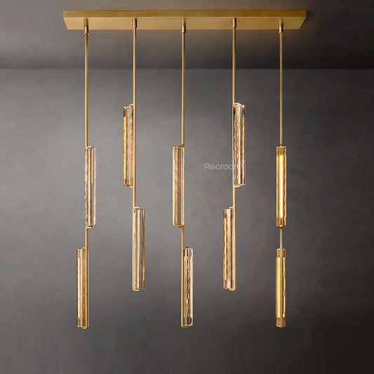 Auduben Crystal Linear Chandelier 54"