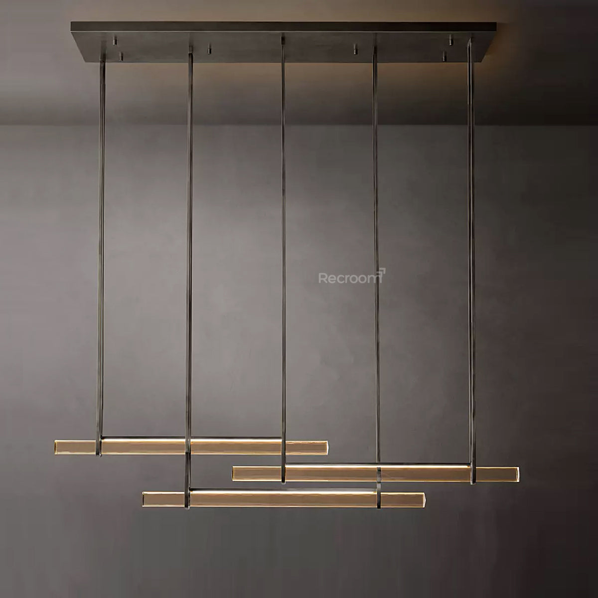 Auduben Crystal Triple Bar Linear Chandelier 60" 72"