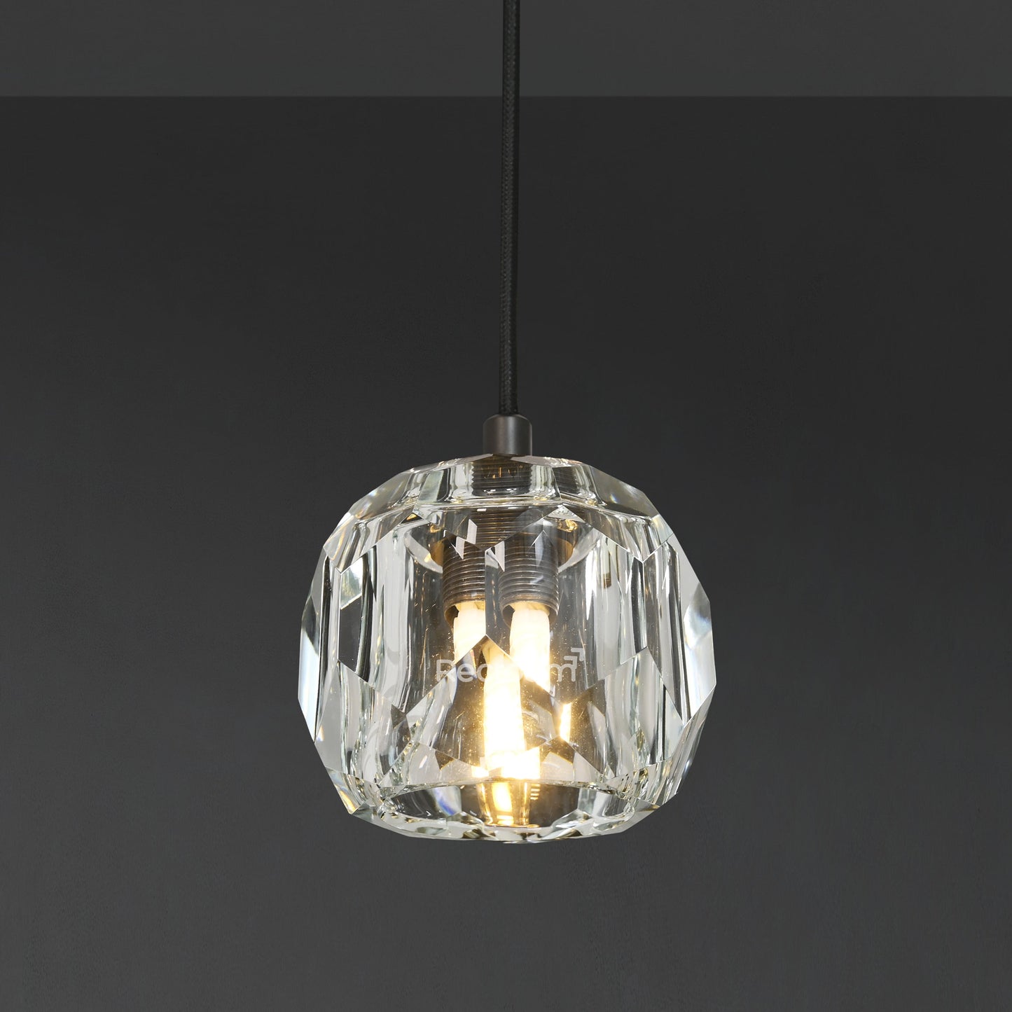 Boulew Crystal Glass Cord Pendant 5"